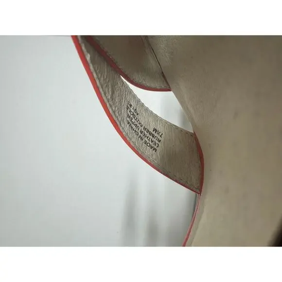 Michael Kors Red Patent Platform Heels Size 7.5 - Picture 11 of 12